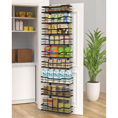 Rangement à 9 niveaux avec paniers réglables - Support de rangement pour garde-manger en métal robuste pour la salle de bain - Rangement à épices