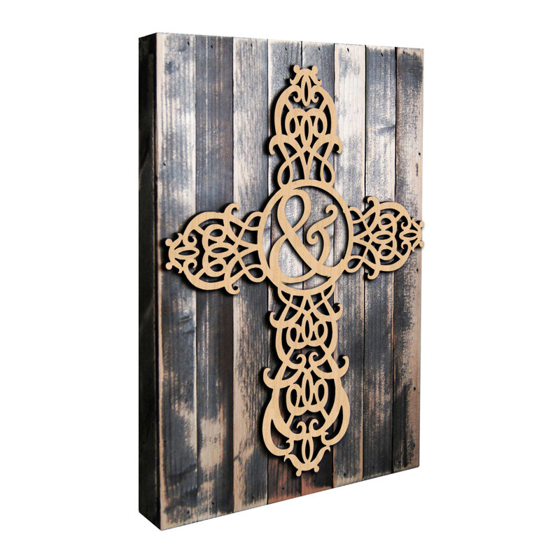 Décoration murale à panneau de bois rustique, H 18 po x l 18 po x P 1,75 po