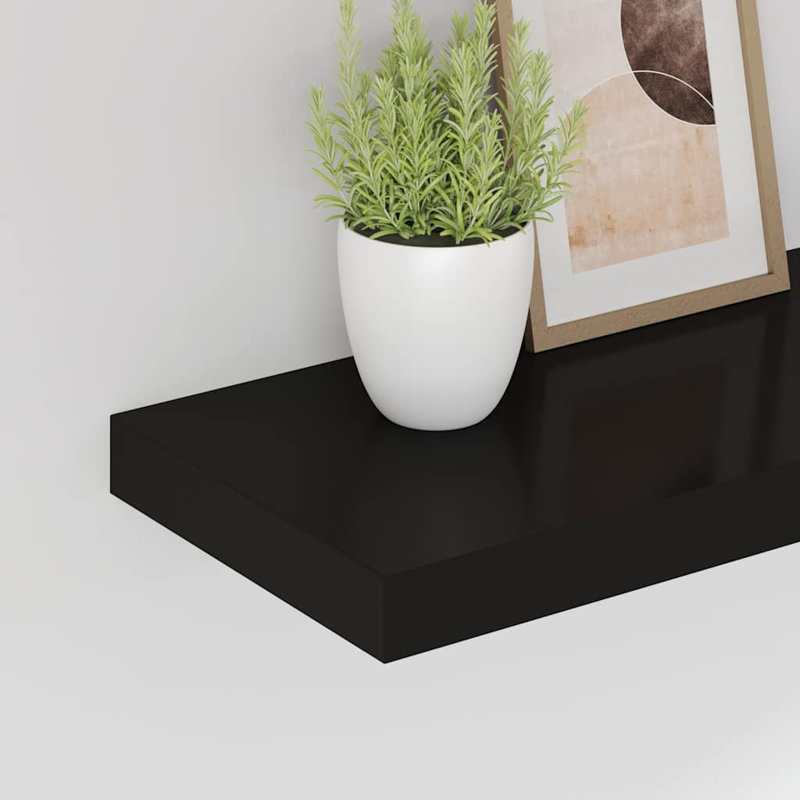 Tablette murale en bois aggloméré nid d'abeille noir