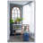 34x54.3" Large Arched Accent Mirror with Brown Frame
