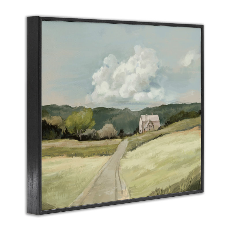 "Route menant à la maison" par Ziwei Li - impression sur toile, Giclée encadrée noir minuit, H 11 po x l 14 po