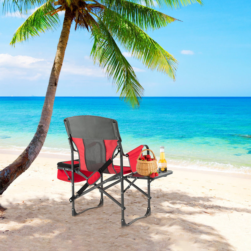 Nicosia Folding Camping Chair, Red/Gray
