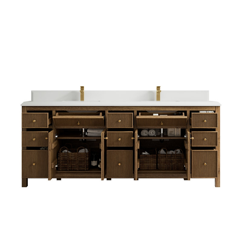 Ensemble de meuble-lavabo double 84 po Sonoma, Blanc
