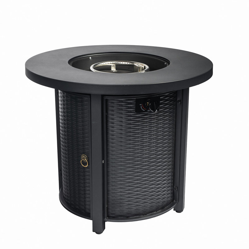 30" Propane Gas Fire Pit Table, 50000 BTU Round Steel Fire Pit For Outside Patio Deck Garden Courtyard
