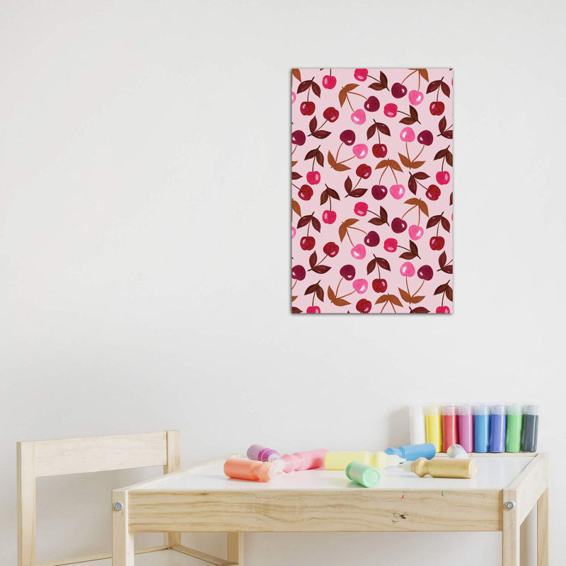«Painted Cherries» par Jo Taylor - reproduction, H 18 po x l 12 po x 1,5 po, Toile tendue, Pas de tapis