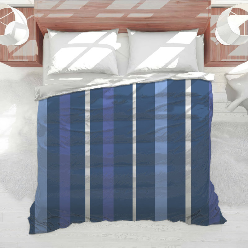 Blue Vertical Stripes Comforter, Twin Extra Long