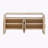4-door Elegant Console Table With Natural Embossed Texture, Curved Edge And Metal Handles-1869944456
