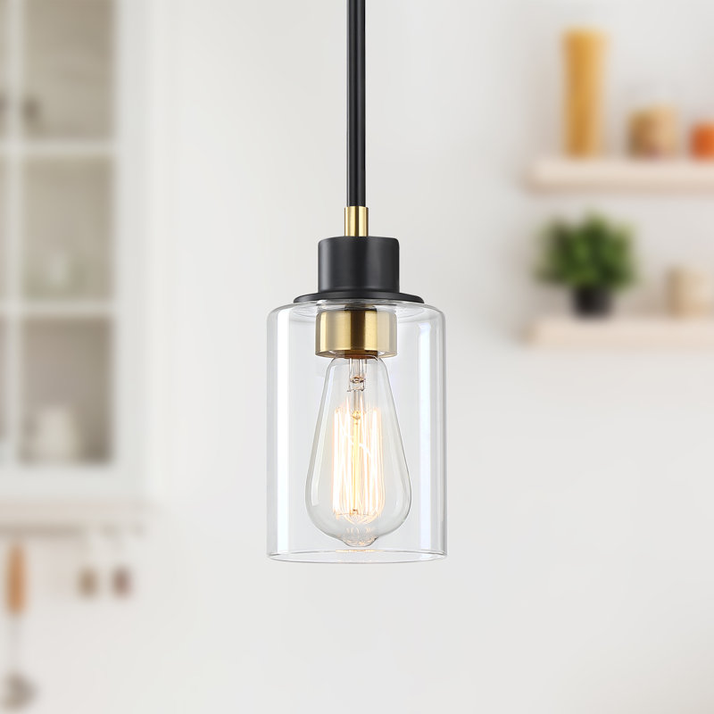 1 - Light Black and Gold Single Pendant Light