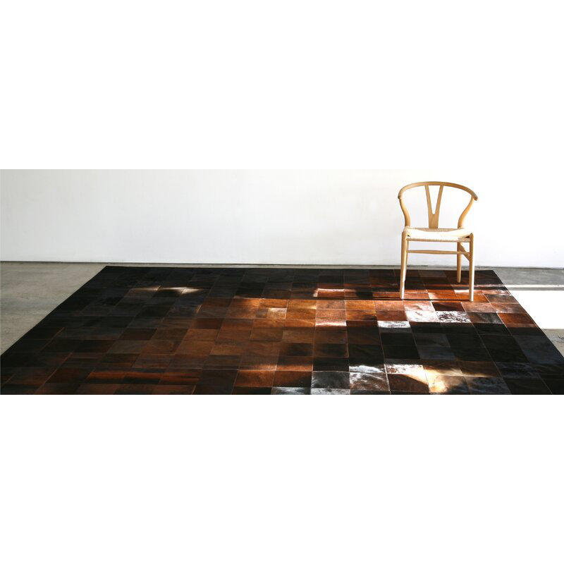 Kourtney Striped Cowhide Area Rug, Rectangle 60 x 96cm