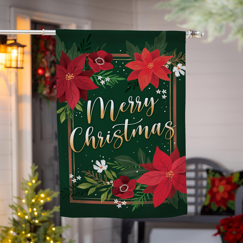 Drapeau floral floral «Merry Christmas Luster House»
