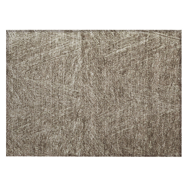 Chocolate Synthetic Washable Rectangular Indoor/Outdoor Rug