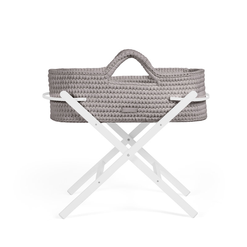 Nova Moses Basket & White Stand, Tawny
