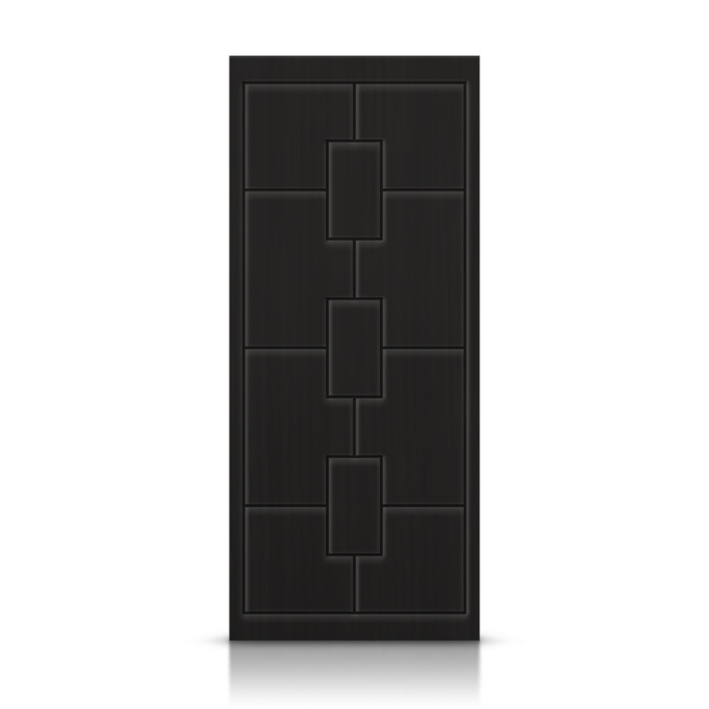 Porte standard à panneaux en bois, Noir, 42 po x 80 po