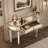 47 Inch Half-Moon Mirrored Console Table, Fluted Glass Entryway Vanity Desk with Crystal Knob Drawer, Solid Hardwood Crescent Foyer Table for Bedroom Dressing-561412085