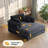 Corduroy Upholstered Convertible Sleeper Sofa with Toss Pillows -1520154634