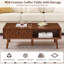 Table basse en bois avec tiroir caché et tablette ouverte Farmhouse