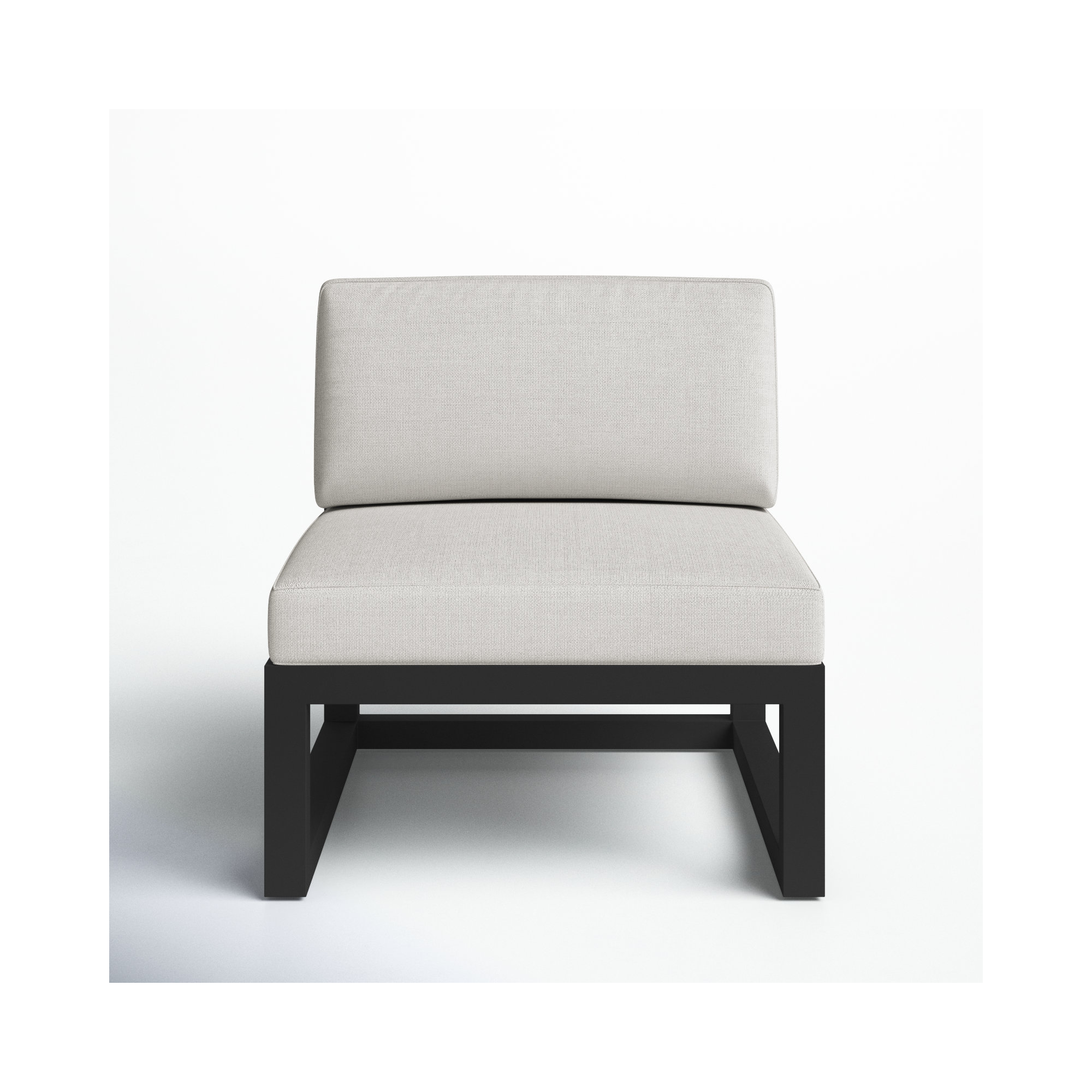 Smith Outdoor Lounge Chair with Sunbrella® Cushions, Black, Cast Silver