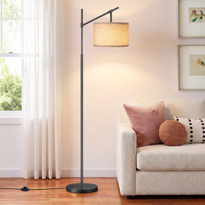 Lampe sur pied arquée 63,8 po Banty, Noir, noir, noir, noir