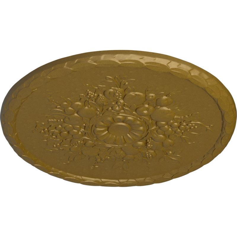 Médaillon de plafond Endurathane Anthony Harvest, DO 22 1/2 po x P 1 1/4 po (pour auvents jusqu'à 2 1/8 po), finition dorée peinte à la main