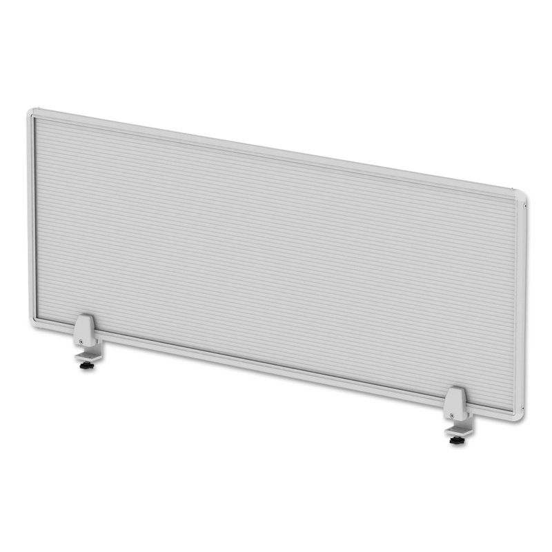Silver Polycarbonate Privacy Panel with Metal Frame, 47" x 18"
