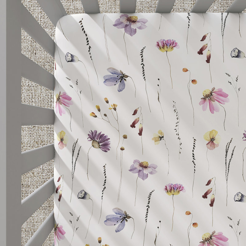 Collection Evolur Be Wild (ensemble de draps 2 pièces), mauve pâle et imprimé de fleurs