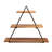 Ljiljan Tiered Metal and Wood Wall Storage Shelf for Home, Office, Bedroom, or Living Room - 25", Walnut