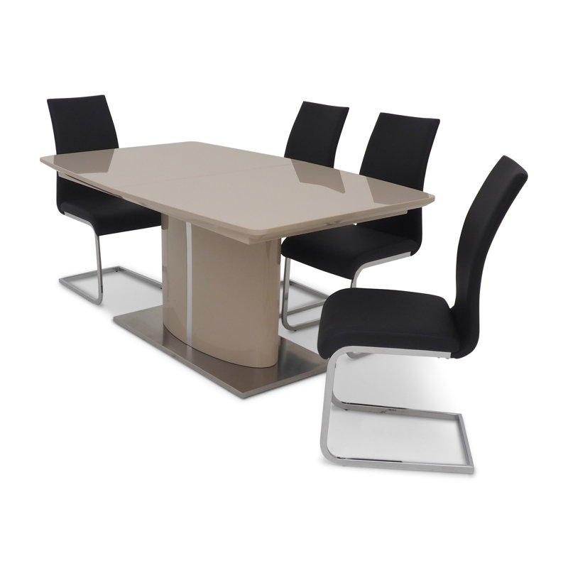 Cathey Upholstered Cantilever  Dining Chair, Black