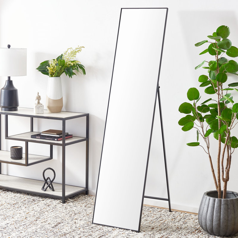 Collier Metal Flat Floor Mirror, Black