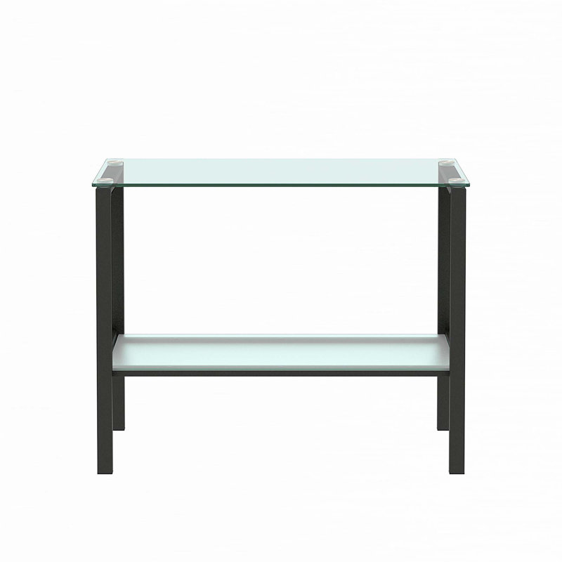 Amiin 39.37'' Glass Top Console Table