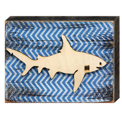 Décoration murale rétro à panneau rétro requin de mer profonde