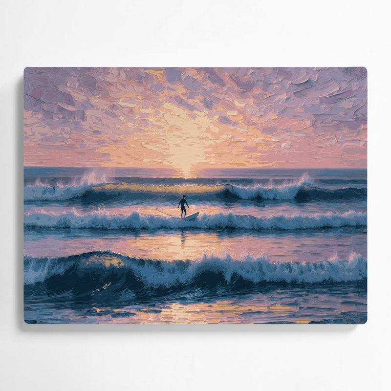 Art mural en métal Coastal Dawn Patrol, H 11 po x l 14 po