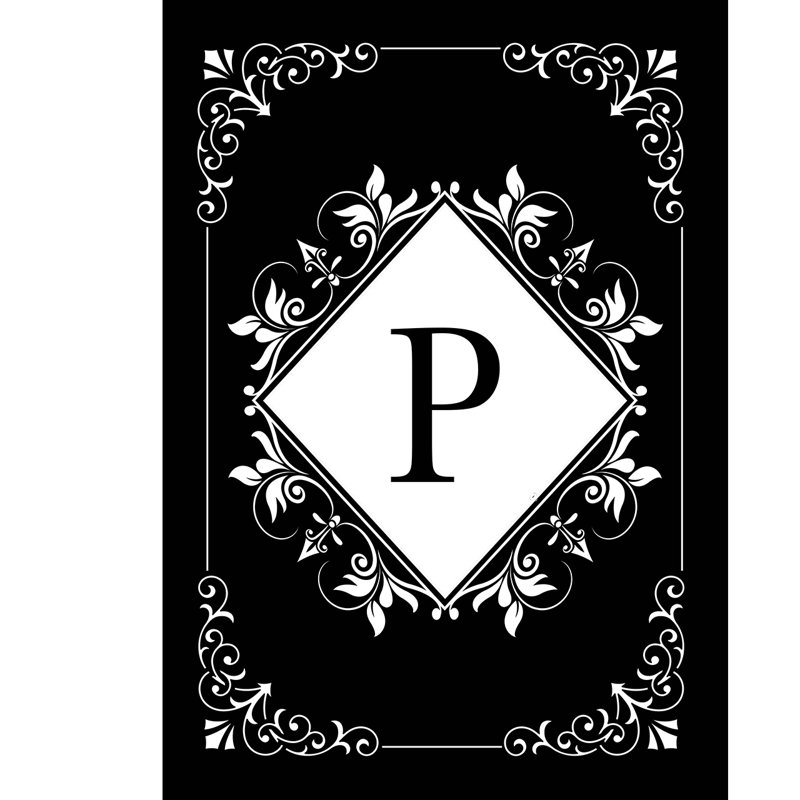 Black And White Monogram P Garden Flag