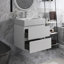 24 po Meuble-lavabo mural simple avec comptoir