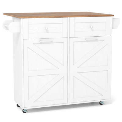 Rolling Kitchen Island Kitchen Island Cart With Drop Leaf Trash Can Cabinet