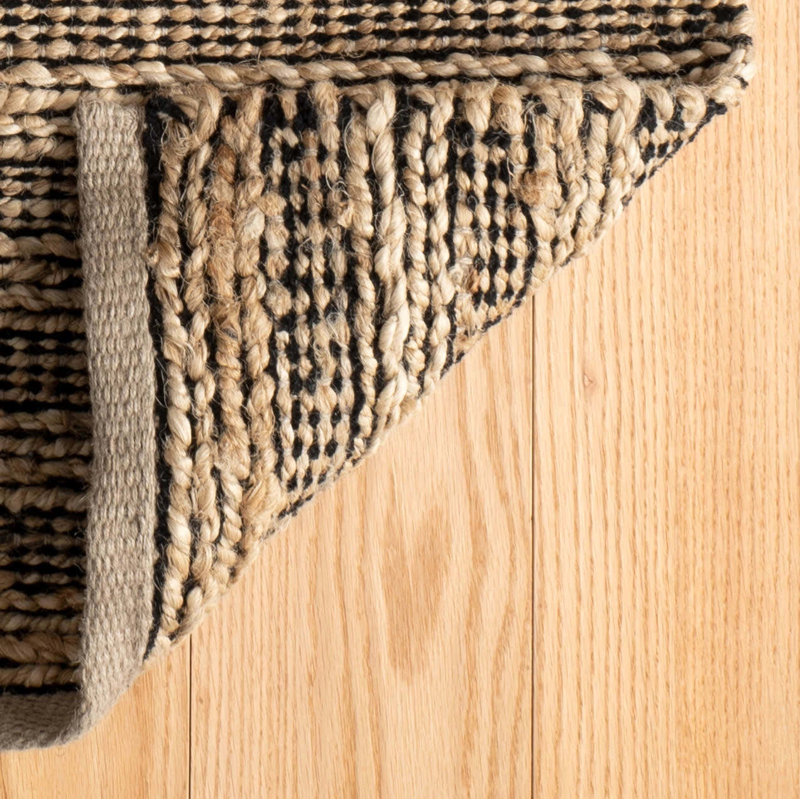 Simba Handwoven Jute Rug, Rectangle 2' x 3', Black