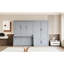 Grand mur de lit gris avec rangement hydraulique pour installation dans la chambre d'amis