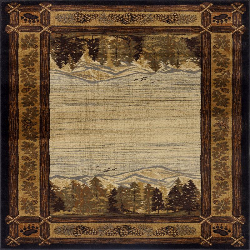 2' X 3' Lodge Style Style Area Rug, Rectangle 2' x 3'