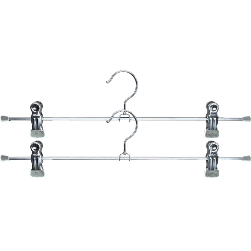 Cintre pour pantalons antidérapant avec pinces, H 4,5 po x l 15,75 po x P 1,12 po, Noir