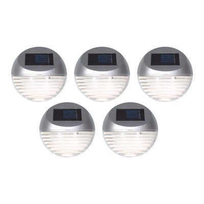 Stainless Low Voltage Solar Powered Integrated LED Deck Light Pack