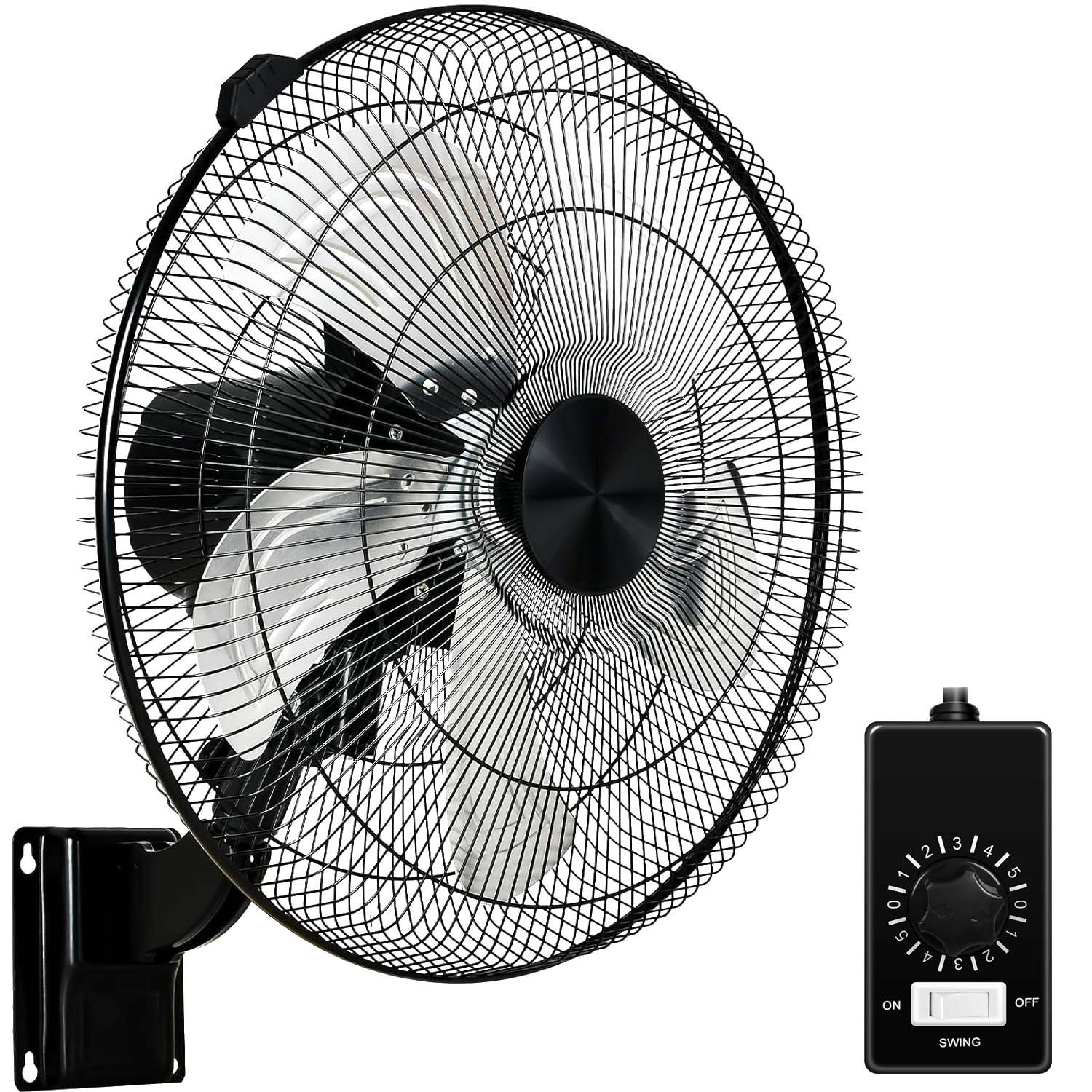 HealSmart 18" Wall Mount Fan - 90° Oscillation, 5 Speeds For Home & Commercial Use