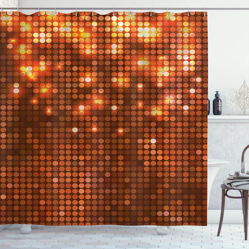 Abstract Shower Curtain with Hooks Included, 70" H x 69" W