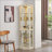Lighted Glass Display Cabinet Corner Curio Cabinet With Adjustable Shelves Carved Decoration Wine Cabinet Perfect For Home Or Office Use-1952372790
