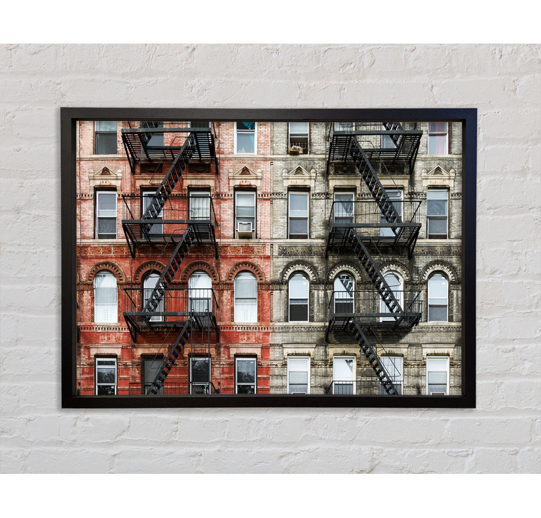 Fire Escape Appartment Blocks - Single Picture Frame Kunstdrucke auf Leinwand