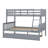 Twin Over Full Rubber Wood Bunk Bed – Twin-Size Trundle, Convertible Ladder, Guardrail & Detachable/Convertible Design-879125913