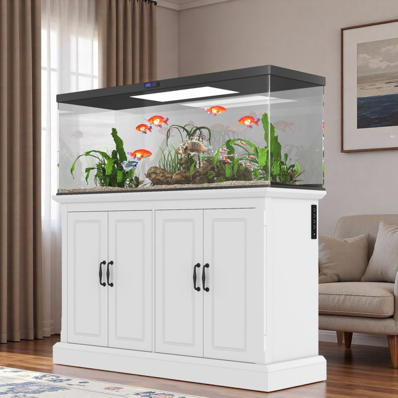 Fish Tank Stand With Power Outlet And 4 Cabinets