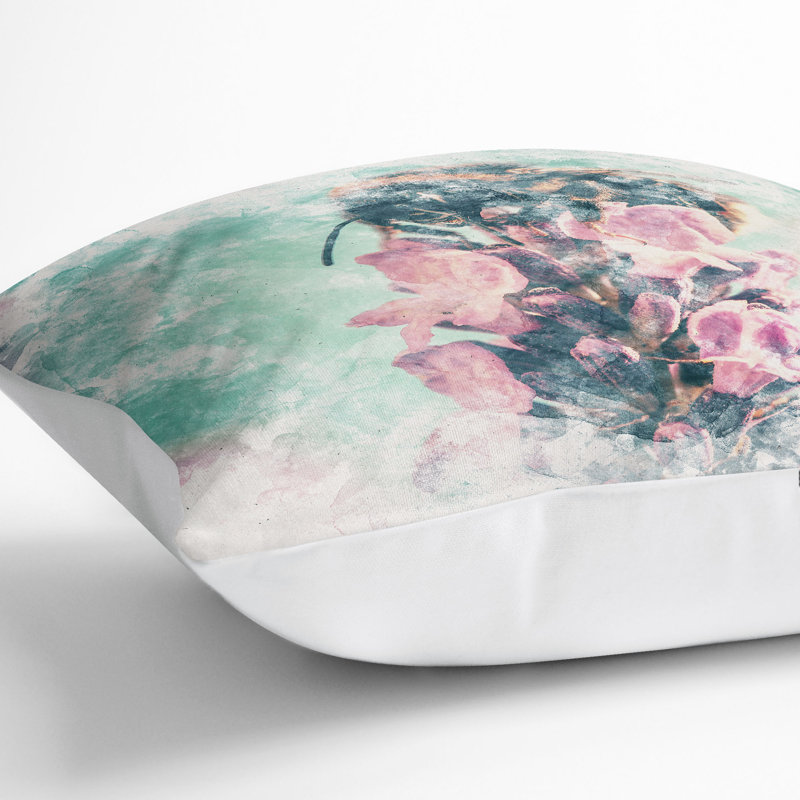 Floral Square Throw Cushion, White, 55cm H x 55cm W x 20cm D