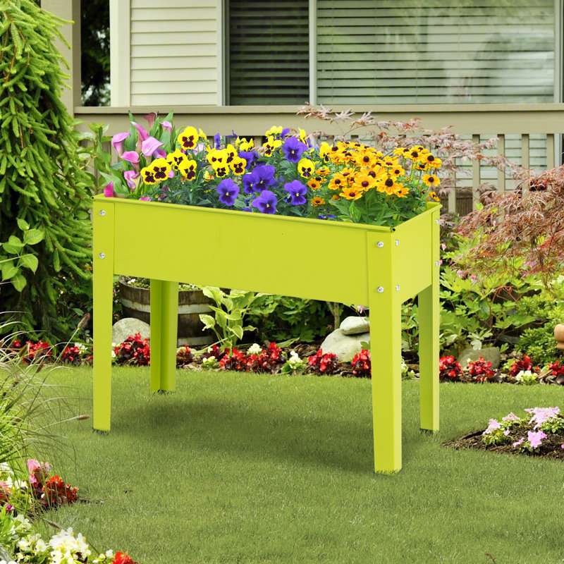 Lit de jardin surélevé en métal Seppi, H 18 po x l 24 po x P 11 po