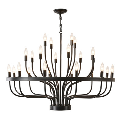 Lustre rustique rétro avec porte-bougies classiques et grand éclairage pour la salle à manger et le salon