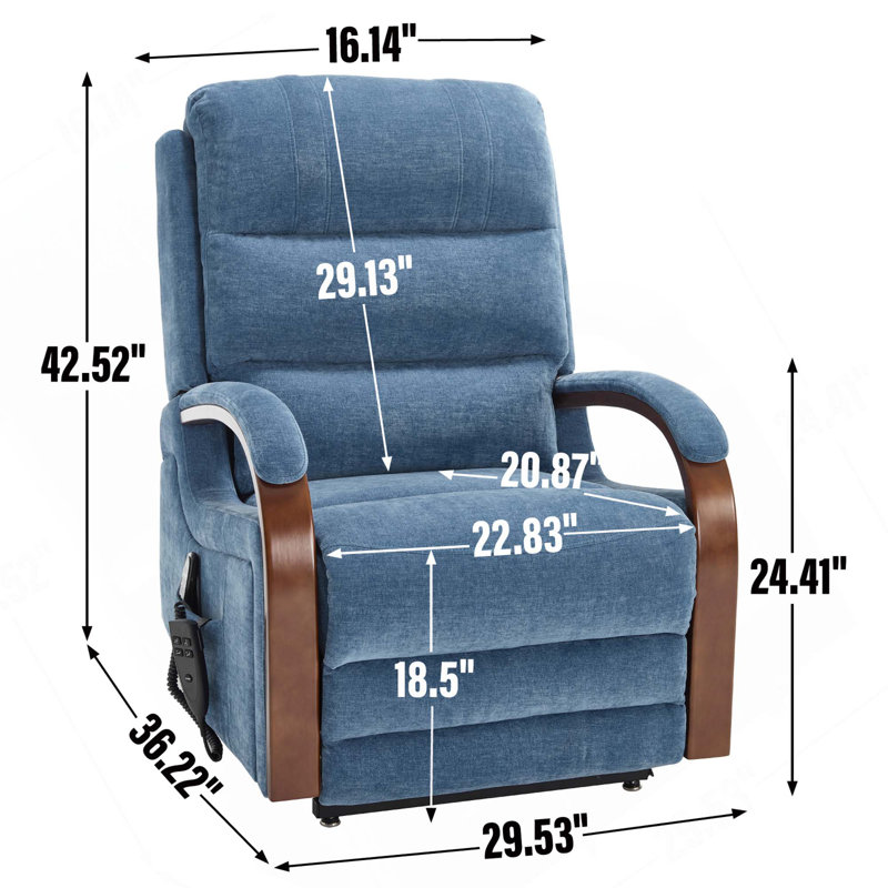 Fauteuil inclinable à deux moteurs Infinity Position Power Lift avec massage thermique et mécanisme de mouvement robuste
