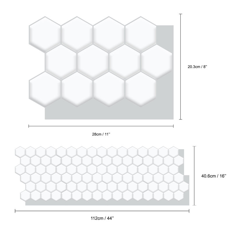 Carrelage mosaïque auto-adhésif 22 po x 22 po